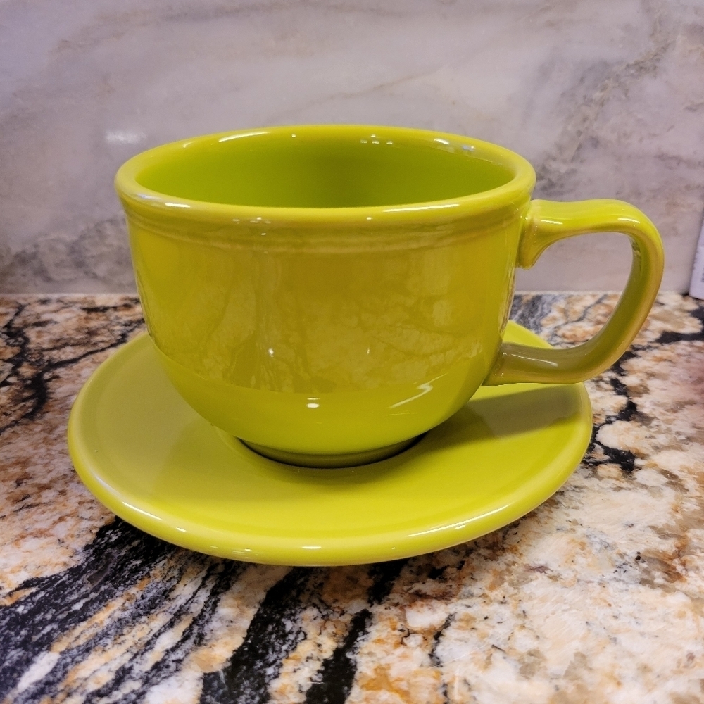 Fiestaware Jumbo Mug & Jumbo Saucer Set LEMONGRASS
